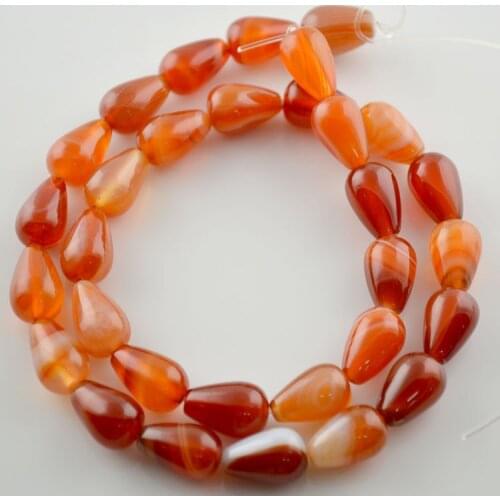 High Quality Red Stone Water Drop Beads Teardrop Shape Carnelian Beads For Jewelry Making Materials 10pc/lot