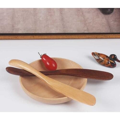 Japanese Style Multi Purpose Jam Knife Kitchen Supplies Dessert Bread Knife Butter Cutter 2Colors Wooden Tableware 1Pcs