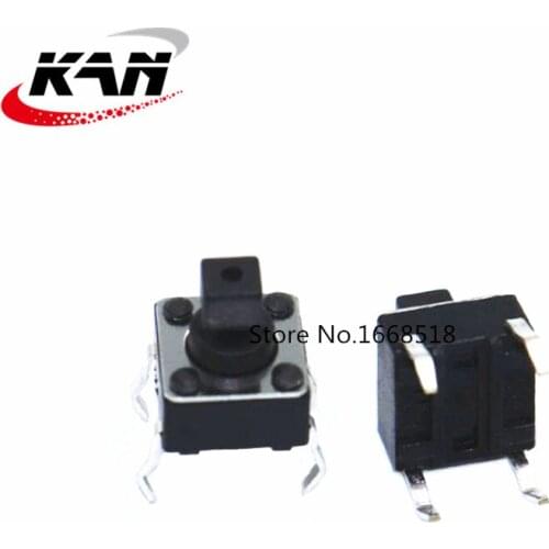 1000pcs 6*6*7.3MM Square Head 6*6*7.3 H 4 pin DIP Micro Touch Switch Button Switch DIP-4 induction cooker 6x6x7.3 mm