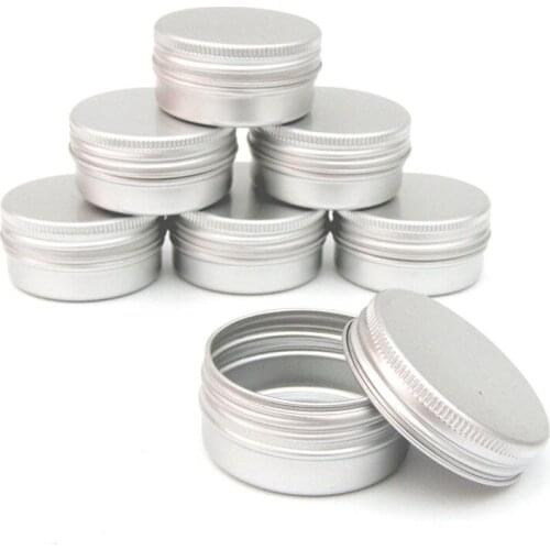 12 pcs 60ml Silver Metal Tins Empty Slip Slide Round Containers With Tight Sealed Twist Cover