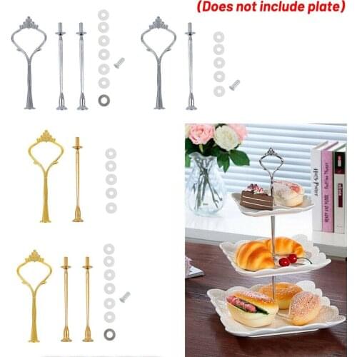 2/3 Tier Cake Stand Afternoon Tea Wedding Plates Party Tableware New Bakeware Plastic Tray Display Rack Cake Decorating Tools