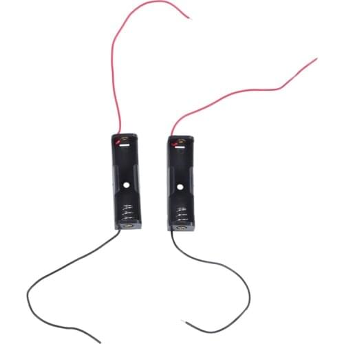 2pcs Spring Clip Black Plastic 1 x 1.5V AA Battery Case Holder