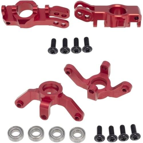 4Pcs Aluminum Steering Knuckles Blocks Stub Axle Carriers for 1/10 Redcat Blackout XTE SC XBE (Pro) Upgrade Parts