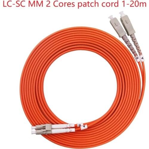 5 PCS 1-20M LC-SC UPC Duplex Multi-mode 9/125 Patch Cord Optical Fiber Pigtail Jumper FTTH Fiber Optic Jumper