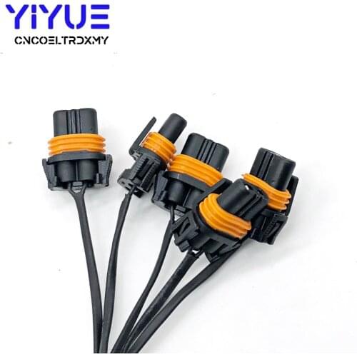 5pcs 9006 bulb socket extension wire power plug adapter connector socket lamp holder Wiring harness Waterproof 2Pin Light Socket