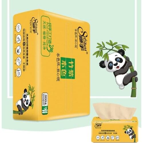 8 Bags Of Bamboo Pulp Tissue Paper Environmental Protection Recycled Paper Household Napkins 300 Sheets / Pack Toilet Paper