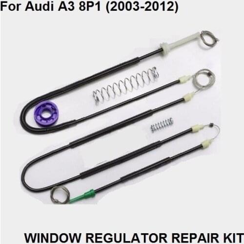 FREE SHIPPING CAR WINDOW PARTS FOR AUDI A3 8P WINDOW REGULATOR REPAIR KIT FRONT LEFT 2/3 DOORS 2003-2012 NEW