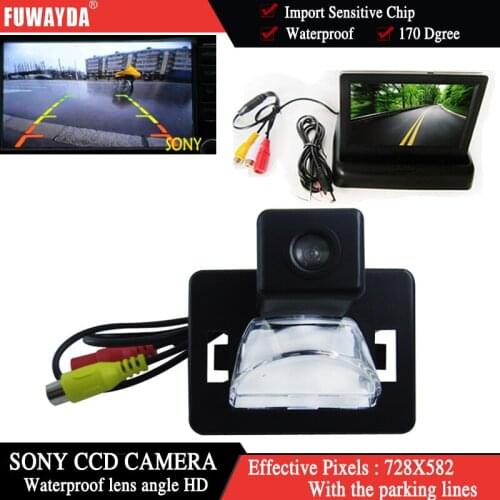 FUWAYDA Color SONY CCD Car Chip Rear View Camera for Mazda 5 + 4.3 Inch foldable LCD TFT Monitor WATERPROOF HD