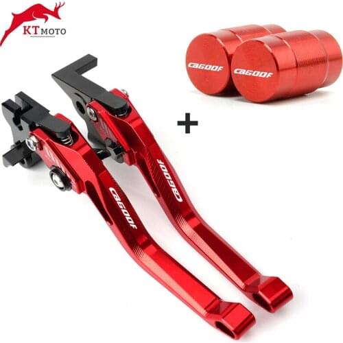 For Honda CB600F/CB650F Hornet 2007-2013 5D Adjustable Motorcycle High quality Brake Clutch Levers & Tire Valve caps Cover