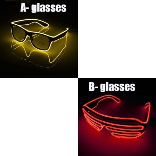 EL glow sunglass Neon light glasses flashing any parties birthday Christmas gift fashion KTV bar EL Wire LED Glasses Glowing