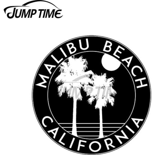JumpTime 13 x13cm For Surfing Malibu Beach California Surfer Ocean Car Stickers Car Assessoires Waterproof Laptop Windows Decals