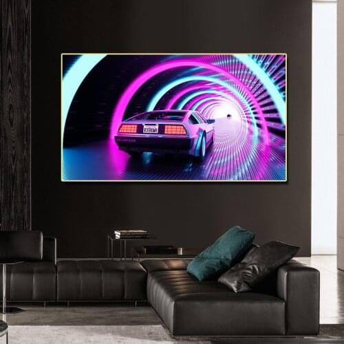 Canvas Painting HD Car poster print Purple landscape picture Bedside wall art Modern Classical living room Decorative Paintings