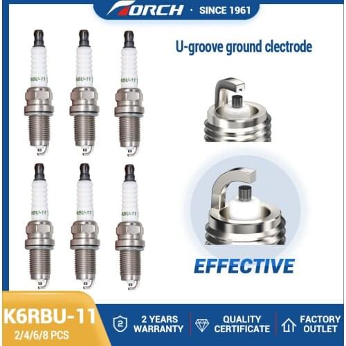 Pack of 2-8) China Original Torch K6RBU-11 High Performance Iridium Spark Plug Engine Accessories