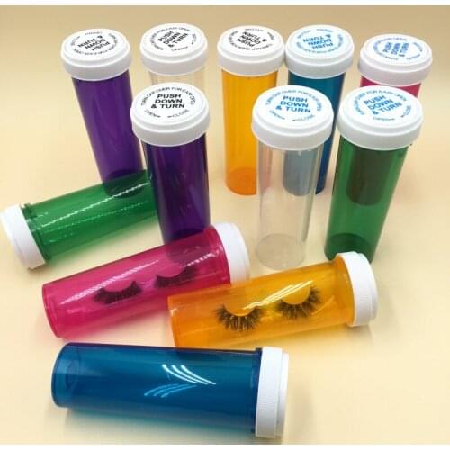 Custom Private Logo Lashes Box 8pcs/lot Empty Pill Bottle Eyelashes Packaging for Mink Eyelash