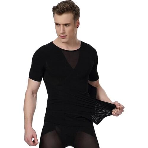 Body Shaper for Men Shirts Vest Slimming Tummy Trimmer Fat Burn Posture Corrector Compression Shirts Underwear Men Corsets