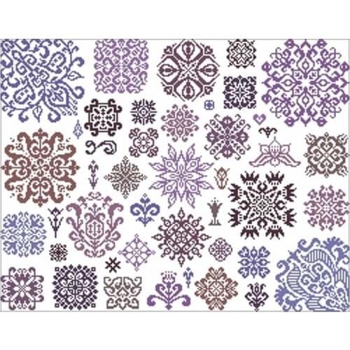 Beautiful purple floral pattern Counted Cross Stitch 11CT 14CT 18CT DIY Chinese Cross Stitch Kits Embroidery Needlework Sets