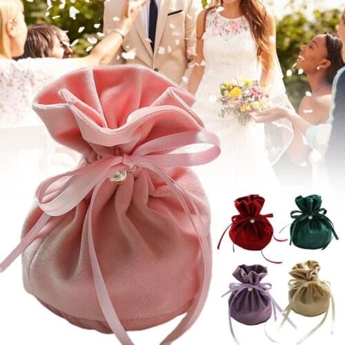 Creative Velvet Wedding Candy Bag Drawstring Festival Party Gift Storage Pouch