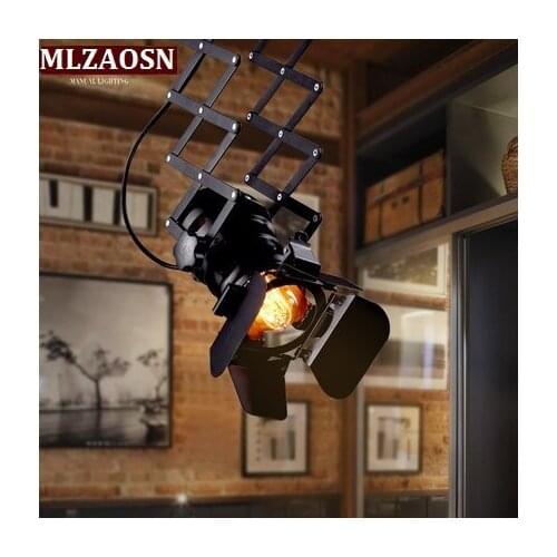 Loft RH American style bar clothing industry personality telescopic probe LED spotlights adjusted ceiling with track lights