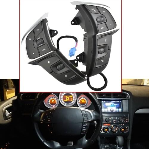 For Citroen C4 DS4 steering wheel control button cruise with speed limit phone volume switch multifunction button