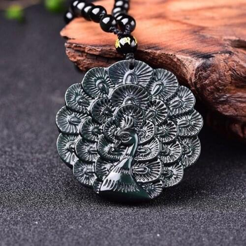 Natural Rainbow eye Obsidian Peacock Pendants Jewelry Fine Jewelry Lucky Exorcise evil spirits Amulet Pendant Jewelry