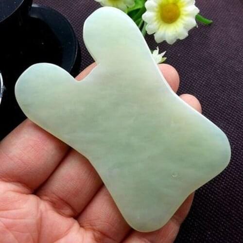 Natural Jade Guasha Scraping Massager Scraper Face Massager GuaSha Board Rose Quartz Agate Acupoint Facial Eye Care
