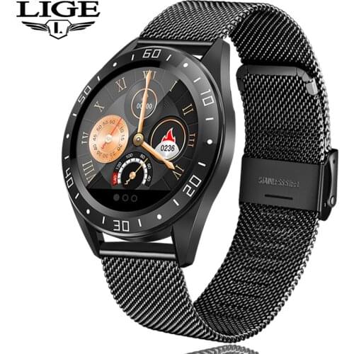 2019 New LIGE Luxury brand Fashion Smart Watch fitness Tracker blood pressure heart rate monitor Men Watch Smart Sport watch+box