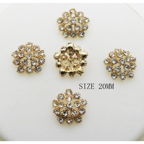 NEW 10pcs/lot 20mm Flower Alloy Buttons Snap Flatback Button Snap With Ribbon Wedding Hair Embellishment Scrapbooking