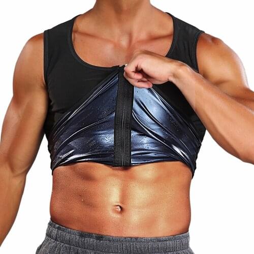 New Waist Trainer Sweat Vest for Men Compression Workout Corset Slimming Body Shaper Sauna Tank Top Workout Shirt Faja Shapewear