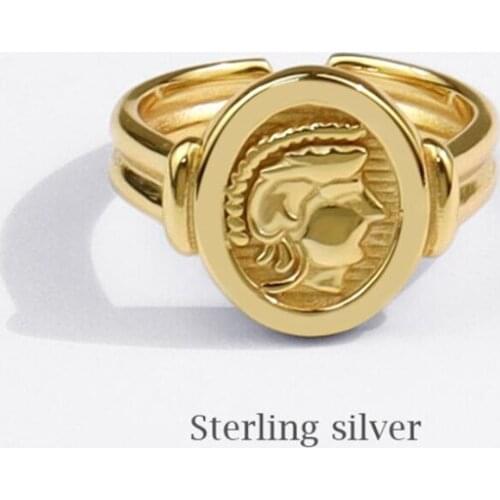 Sole Memory Oval Shiny Retro 925 Sterling Silver Female Resizable Opening Rings SRI738