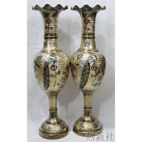 Pakistan Pakistan arts and crafts import bronze vase bronze 80 cm high gold copper vase