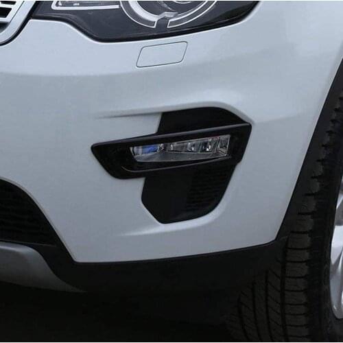 ABS Plastic Front Fog Light Lamp Strips Cover Trim For Land Rover Discovery Sport 2015 2016 2017 2018 Gloss Black