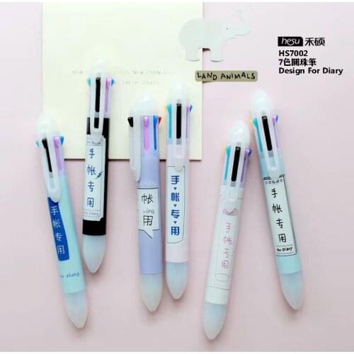 Handwriting Dairy Press 7 Colors Chunky Ballpoint Pen School Office Supply Gift Stationery Papelaria Escolar