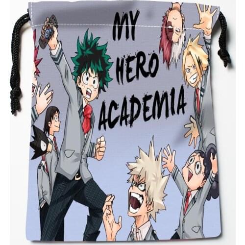 Custom My Hero Academy Drawstring Bags Dust-Proof Fashion Pattern Print Storage Bags Boys Girls Birthday Gift Bag Size 18X22cm
