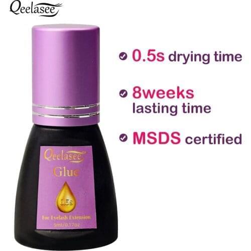 Qeelasee New Arrival 0.5s Fast Drying Eyelash Extension Glue Lasting 7-8 Weeks Makeup Tools Eyelash Glue