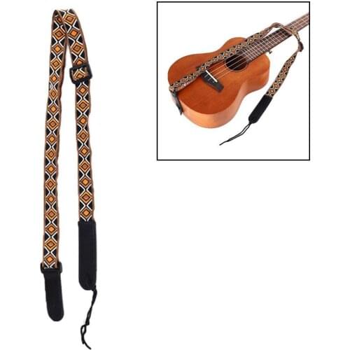 Adjustable Guitar Strap Jacquard Weave Thicken Faux Leather Ends Guitar Bass Ukulele Strap for Electric Bass Guitar Accessories