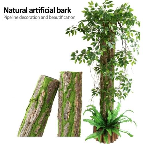 DIY Wall Decoration Green Plant Bark Artificial Bark Indoor Pipe Decoration Material Artificial Moss For Water Pipe Pillar Cover