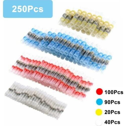 Solder Seal Wire Heat Shrink Butt Connectors Waterproof Insulated Marine Automotive Terminals Electrical electrical crimp kit