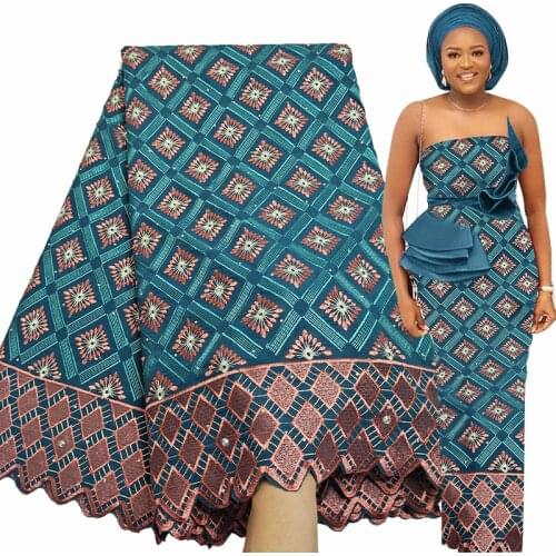 Fabricbob High Quality 100% Cotton Swiss Voile Lace Fabric 5 Yards 2021 African Lace Fabric Sewing Material Party Soft Gown