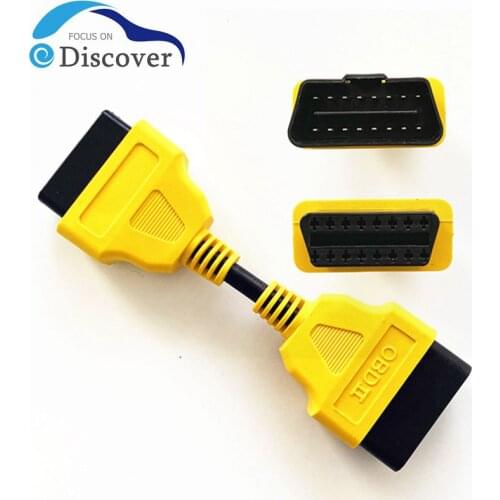 For ELM327 OBD2 16Pin Extension Cable adapter 13cm 16 Pin Male to Female OBD II OBD2 yellow Extension Cable Connector