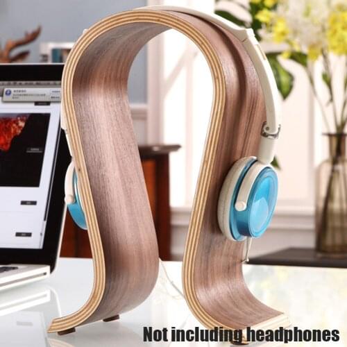 Universal Wooden Headphones Stand Headphone Headset Hanger Desk Display Shelf Rack PC Monitor Earphone Stand Rack Holder