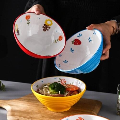 Japanese-style household ceramics hand-painted beef noodle bowl ramen bowl noodle restaurant large soup bowl tableware single bu