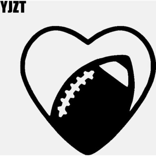 YJZT 13.5CM*13CM Art Vinyl Car Sticker Decal Decor Love Sport American Football Ball Black/Silver C3-1675