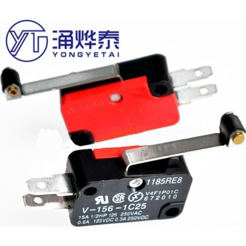 YYT 10PCS V-156-1C25 with long wheel micro switch limit switch silver point