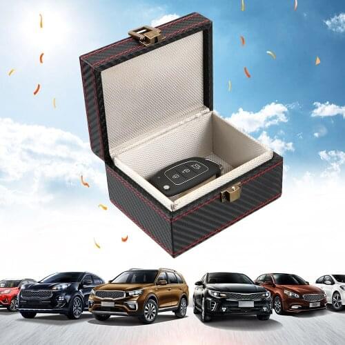Anti Theft Car Key Box RFID Key Fob Protector Car Keyless Signal Blocker Storage Box Carbon Fiber Interior Accessories