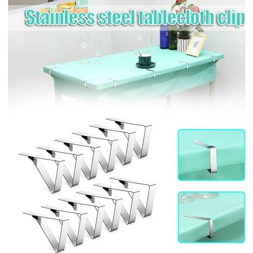 Tablecloth Clips 1/6/12 PCS Stainless Steel Flexible Picnic Table Cloth Cover Clamp Holders Keep the Tablecloth in Place Free