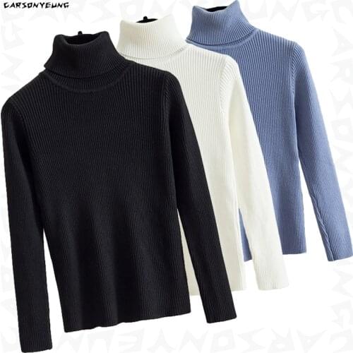 Turtleneck Women Sweaters 2021 Autumn Winter Sweater Knitted Pullover Long Sleeve Woman Sweaters Tops Soft Jumper Pull Femme