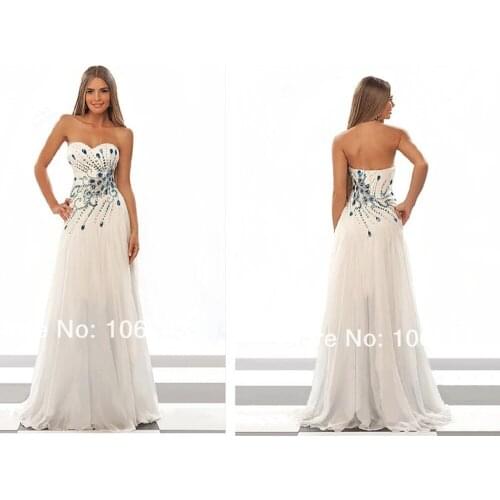 Free shipping 2018 white vestido de noiva sweetheart Sexy brides custom long crystal beading maxi formal bridesmaid dresses