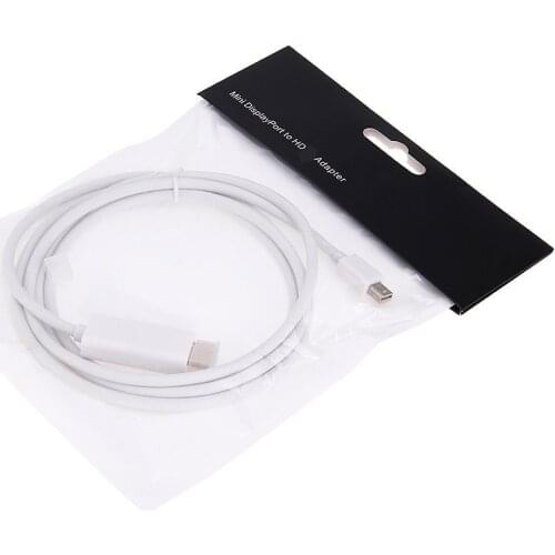 1.8M Mini Displayport Display Mini DP To HDMI-compatible HD Cable Adapter Audio Video Converter for Macbook Mac PC To TV Monitor