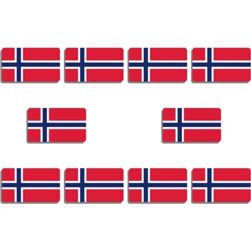 10Pcs/Set Norwegian Flag Brooch Norway Acrylic Flag Lapel Pin For Women And Men Patriotic Backpacks Clothes Decor Party Badges