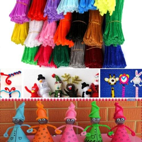 100pcs/lot 5MM Chenille Stems Pipe Cleaners Kids Toys DIY Handicraft Materials For Creative Kids Educational Toys Dried Flowers